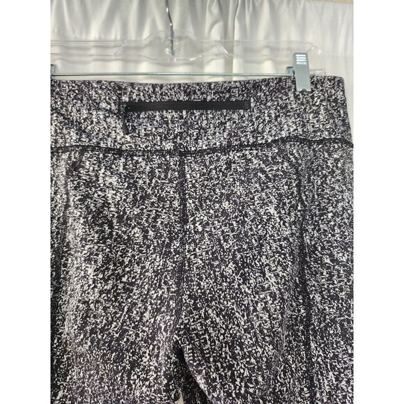 Lululemon Leggings Pace Rival Crop Size 10 Line Up Black White Pockets Luxtreme - Picture 6 of 10